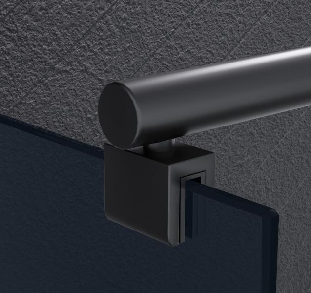 Nortiq fast brusev&aelig;g 80x190 - M&oslash;rkt glas/mat sort