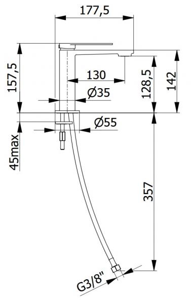 Cass&oslash;e Edge h&aring;ndvaskarmatur m/pop-up bundventil - Gunmetal