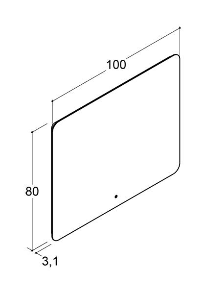 Dansani Glow 100 spejl m/backlight og touch