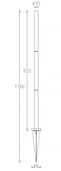 Lutec Solar enkelt spyd