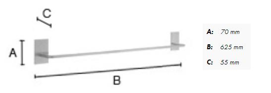 Beslagsboden enkel h&aring;ndkl&aelig;destang - Selvkl&aelig;bende - Krom
