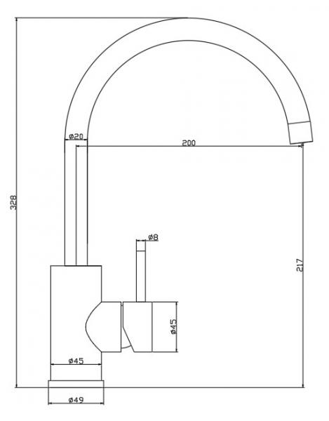 Cass&oslash;e Noba CK02 k&oslash;kkenarmatur m/U-tud - Mat sort