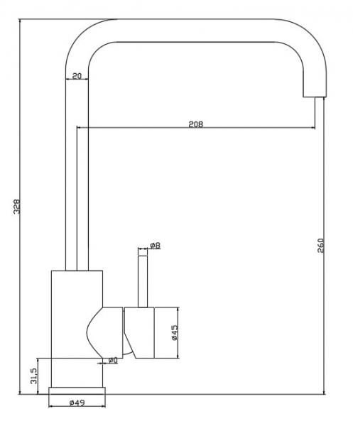 Cass&oslash;e Noba CK03 k&oslash;kkenarmatur - B&oslash;rstet st&aring;l