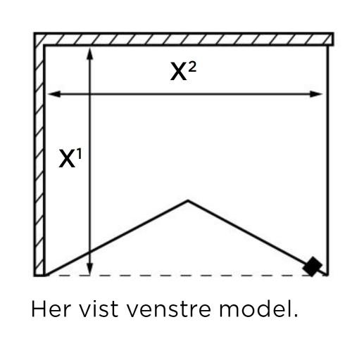 Strømberg Lucca 195 fastvæg med foldedør - Skræddersyet - Krom Strømberg Lucca 195 fastvæg med foldedør - Skræddersyet - Krom