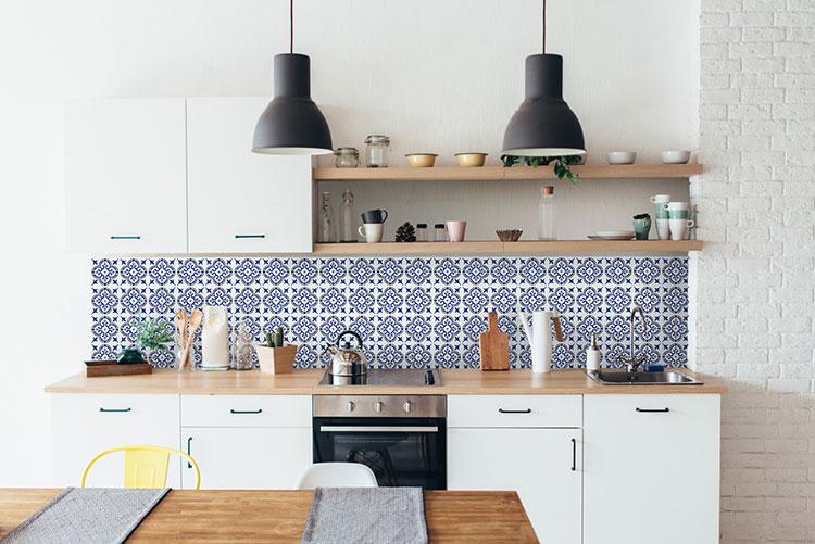 D-C-fix selvkl&aelig;bende fliser til v&aelig;g - Jamila blue