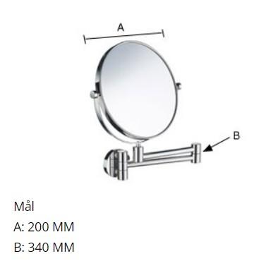 Smedbo Outline kosmetikspejl m/svingarm og 5 x forst&oslash;rrelse - Mat sort