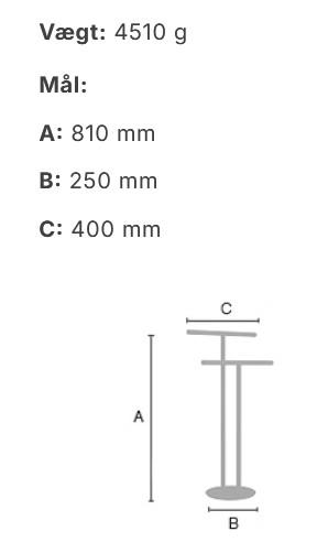Smedbo Outline dobbelt h&aring;ndkl&aelig;deholder til gulvplacering - Mat sort