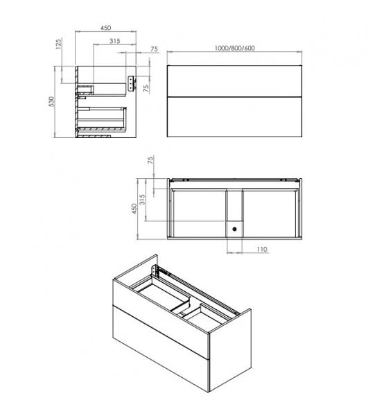 Cass&oslash;e Crown Stripe 100 m&oslash;bels&aelig;t m/skuffer - Eg