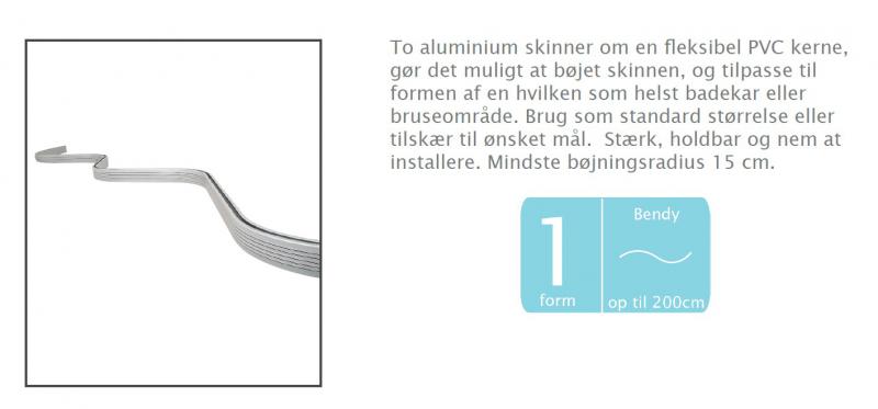 Hefe Bendy forh&aelig;ngsstang - Hvid