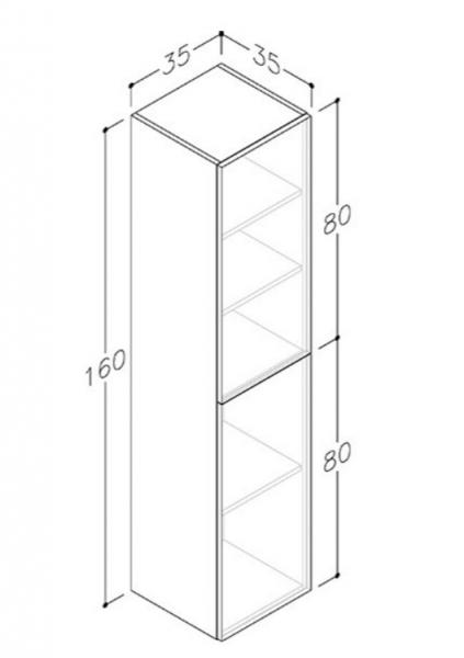 Str&oslash;mberg Parma/Alba h&oslash;jskab m/2 d&oslash;re - Hvid h&oslash;jglans