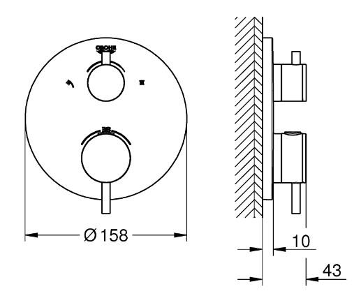 Grohe Atrio Rainshower 310 komplet brusesystem til indbygning - B&oslash;rstet Hard Graphite