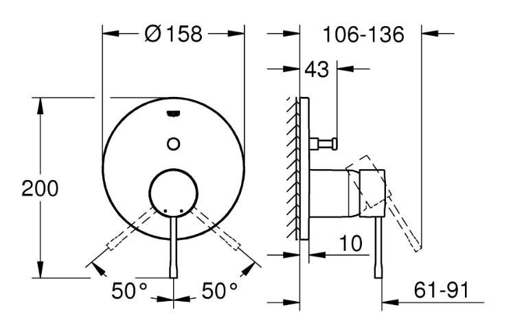 Grohe komplet indbygningspakke til badekar m/SmartActive håndbruser - Mat sort Grohe komplet indbygningspakke til badekar m/SmartActive håndbruser - Mat sort