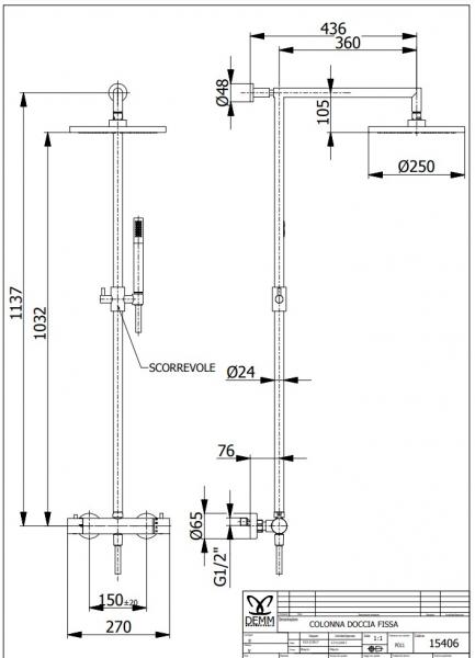 Cassøe Lago komplet brusesystem Ø250 - Krom Cassøe Lago komplet brusesystem Ø250 - Krom