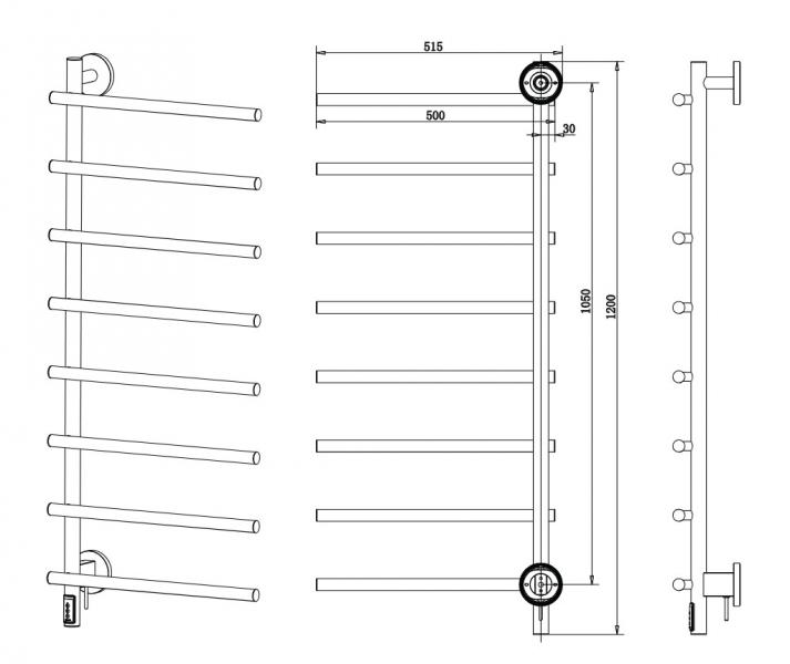 Cassøe Lazio håndklædetørrer til el - Mat sort Cassøe Lazio håndklædetørrer til el - Mat sort