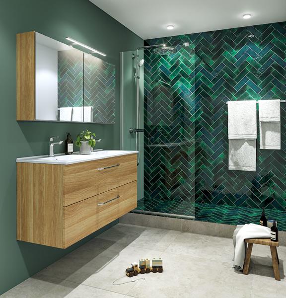 Dansani Mido+ 120 m&oslash;bels&aelig;t m/Amber dobbelt h&aring;ndvask - Varm eg