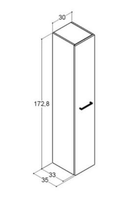 Dansani Mido+ h&oslash;jskab 30 - H&oslash;jreh&aelig;ngslet - Hvid h&oslash;jglans