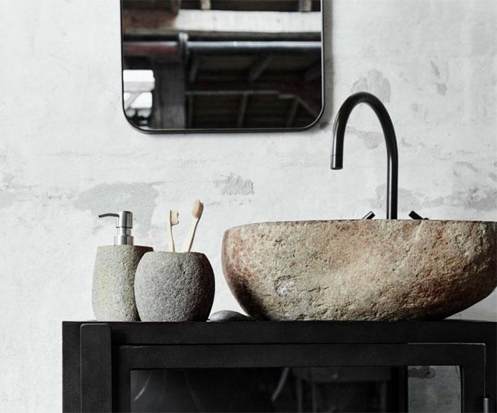 Cass&oslash;e Rustico 40 unik fritst&aring;ende bowlevask i natursten