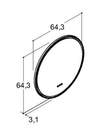 Dansani Hoop spejl m/lys og lysstyring 65 - Sort ramme Dansani Hoop spejl m/lys og lysstyring 65 - Sort ramme