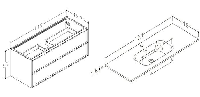 Strømberg Skara 120 badeværelsesskab - Mørk eg Strømberg Skara 120 badeværelsesskab - Mørk eg