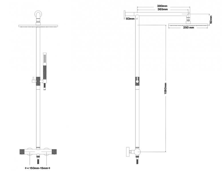 Cass&oslash;e Crystal Cut komplet brusesystem - T8 - Mat bronze
