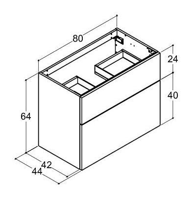 Dansani Luna Urban 80 m&oslash;bels&aelig;t m/Minore vask og skuffer - H&oslash;j - Hvid mat