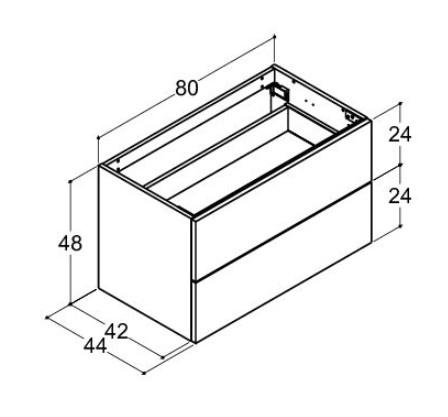 Dansani Luna Urban v&aelig;gskab 80x48 - Sort eg