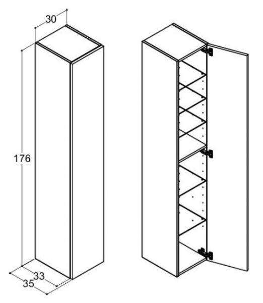 Dansani Luna Urban h&oslash;jskab 30 - H&oslash;jreh&aelig;ngslet - Varm eg