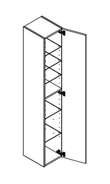 Dansani Luna Urban h&oslash;jskab 30 - Venstreh&aelig;ngslet - Sort eg
