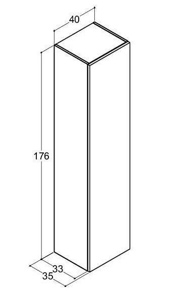 Dansani Luna Urban højskab 40 - Venstrehængslet - Natur eg Dansani Luna Urban højskab 40 - Venstrehængslet - Natur eg