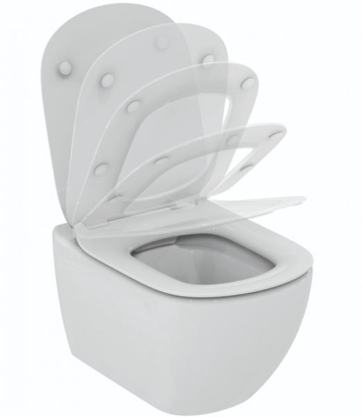 Ideal Standard Tesi RIMless+ toiletpakke inkl. s&aelig;de m/softclose, cisterne og hvid betjening