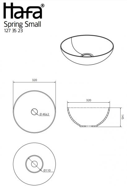 Hafa Spring Small Ø32 fritstående bowlevask - Uden overløb Hafa Spring Small Ø32 fritstående bowlevask - Uden overløb