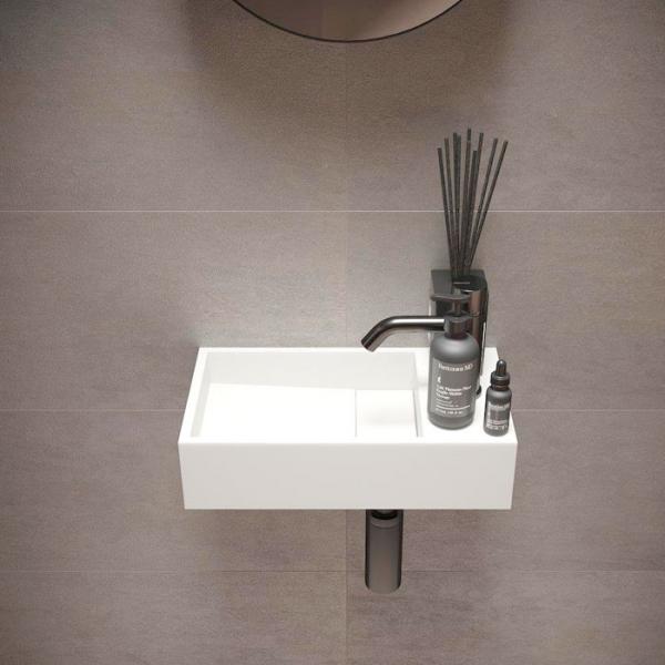 Ideavit Solidcube 40 h&aring;ndvask t/v&aelig;g - Vendbar - Uden overl&oslash;b - 1 hanehul