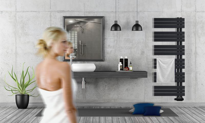 Kriss Stella h&aring;ndkl&aelig;det&oslash;rrer - 60x131 cm - Mat sort