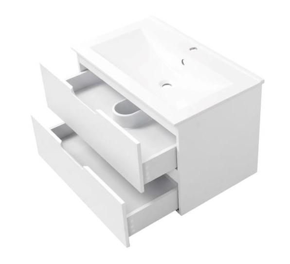 Nortiq Samos 80 m&oslash;belpakke m/skuffer og integrerede greb - Mat hvid