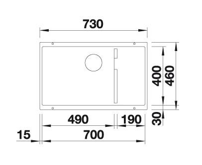 Blanco Subline 700-U level PD k&oslash;kkenvask - Antracit