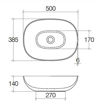 Cassøe 50 fritstående bowlevask - Uden overløb - Mat grå Cassøe 50 fritstående bowlevask - Uden overløb - Mat grå
