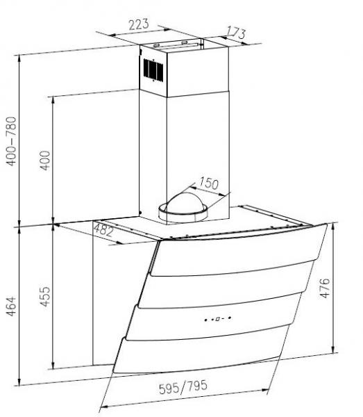 Eico Messina 60 N emhætte til vægmontering - Sort Eico Messina 60 N emhætte til vægmontering - Sort