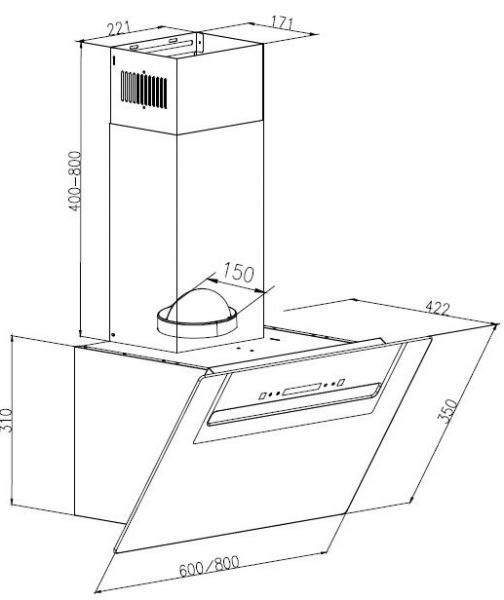 Eico Ancona 60 N emh&aelig;tte til v&aelig;gmontering - Sort