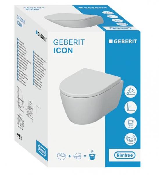 Geberit iCon kompakt væghængt toilet inkl. sæde - Mat hvid Geberit iCon kompakt væghængt toilet inkl. sæde - Mat hvid