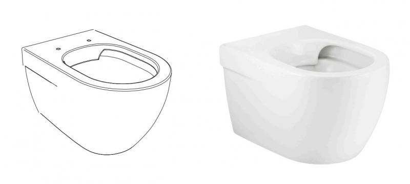 Pressalit væghængt toilet m/Comfort D2 sæde Pressalit væghængt toilet m/Comfort D2 sæde