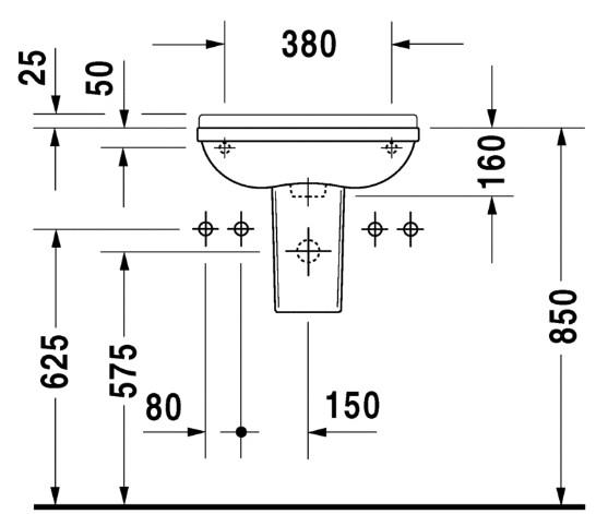 Duravit Starck 3 50 h&aring;ndvask t/v&aelig;g - Med/uden hanehul