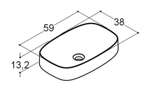 Dansani Ellipse 60 fritst&aring;ende bowlevask - Uden overl&oslash;b