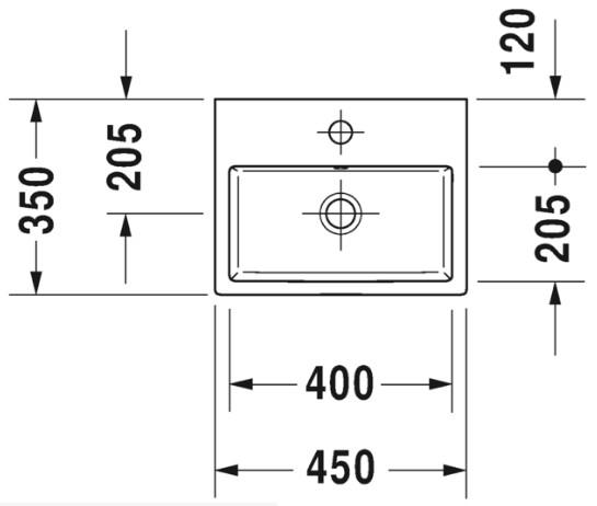 Duravit Vero Air 45 h&aring;ndvask t/v&aelig;g eller m&oslash;bel - Uden hanehul