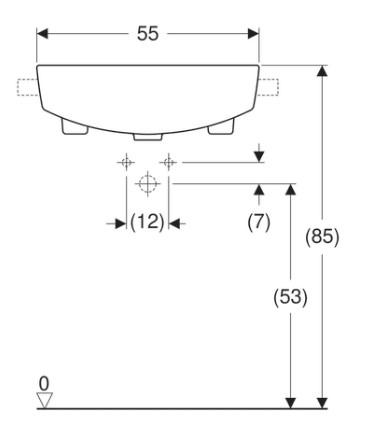 Geberit Variform 55 h&aring;ndvask t/delvis nedf&aelig;ldning - 1 hanehul