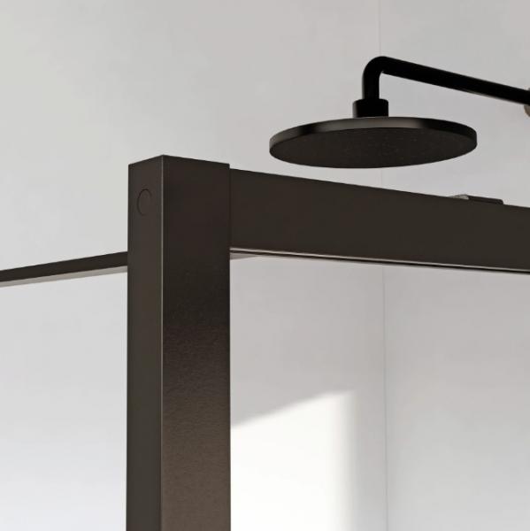 Lavabo Walk In fast brusev&aelig;g - Klar glas/Mat sort - 90 cm