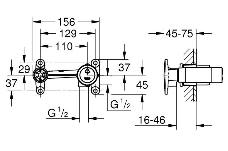 Grohe Essence New komplet armatur til indbygning i væg - Krom Grohe Essence New komplet armatur til indbygning i væg - Krom