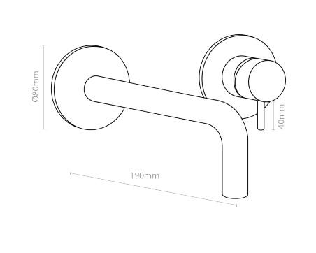 QTOO Circle h&aring;ndvaskarmatur indbygning - Mat sort