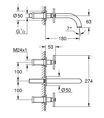 Grohe Atrio armatur til indbygning i v&aelig;g - Krom