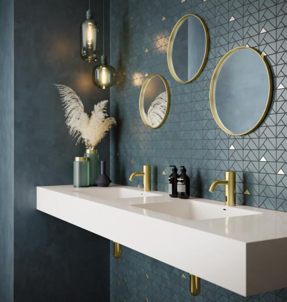 Damixa Silhouet Touchless h&aring;ndvaskarmatur - B&oslash;rstet messing