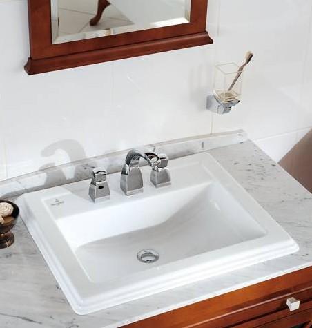 V&B Hommage 63 h&aring;ndvask t/nedf&aelig;ldning - 3 hanehuller - Ceramic+